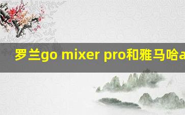 罗兰go mixer pro和雅马哈ag03